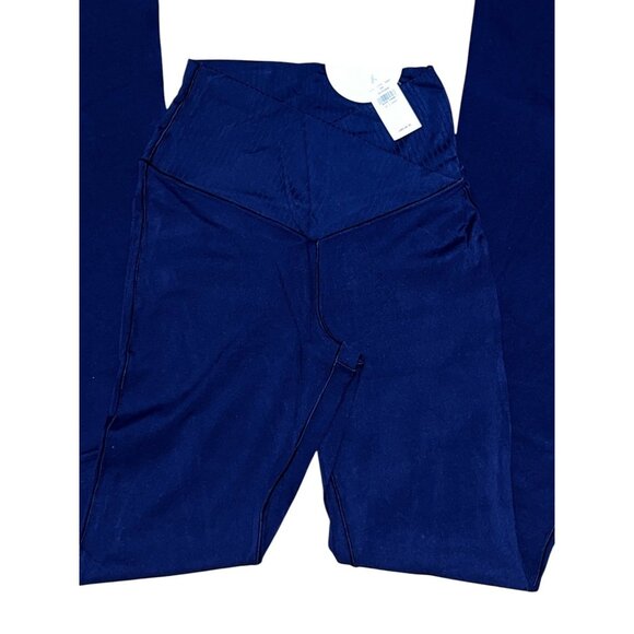 Aerie Offline Real Me Super Flare Crossover Waist Leggings Sz Small Short Navy - Picture 12 of 16